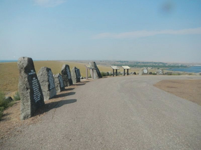 These monuments honor those who lost their lives building Fort Peck Dam. Click for full size. These monuments honor those who lost their lives building Fort Peck Dam image. Click for full size.