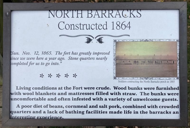 North Barracks Marker (replacement marker) image. Click for full size.