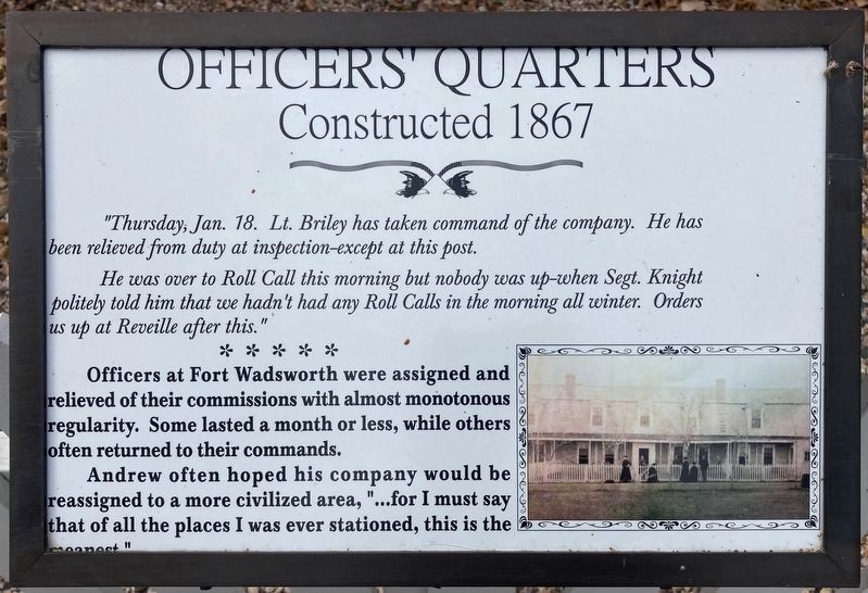 Officers' Quarters Marker (new marker) image. Click for full size.