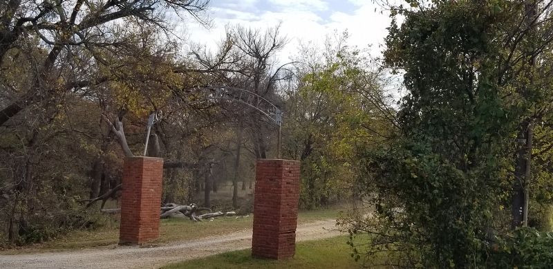 The marker is located down the Cox Cemetery road.. Click for full size. The marker is located down the Cox Cemetery road. image. Click for full size.