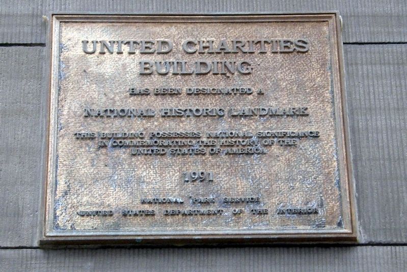 United Charities Building plaque image. Click for full size.