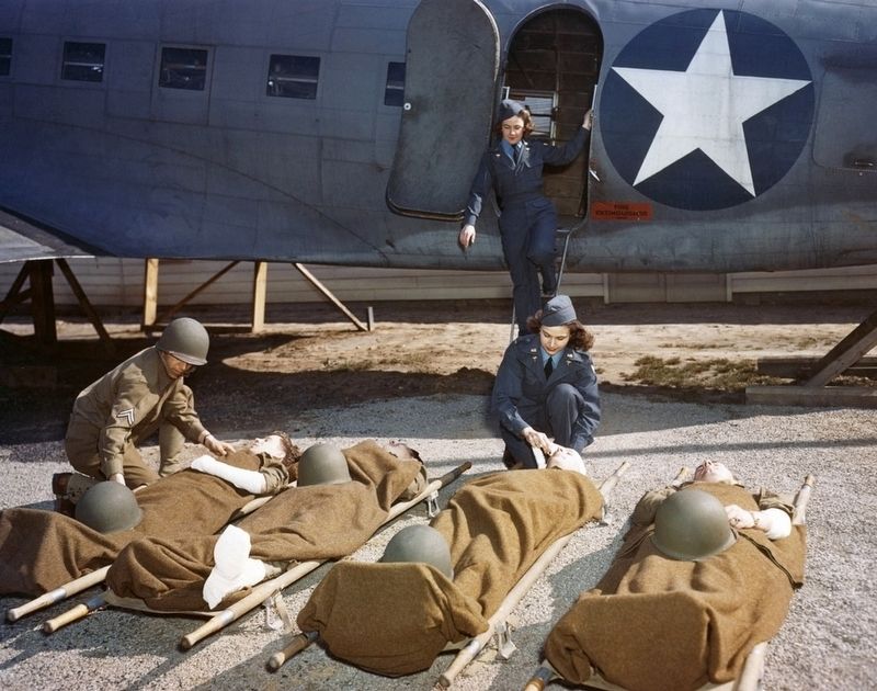 Flight nurses in training at Bowman Field East image. Click for full size.