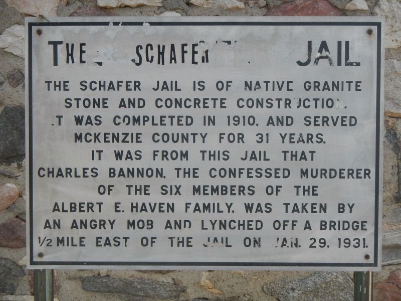 The Schafer Jail Marker image. Click for full size.