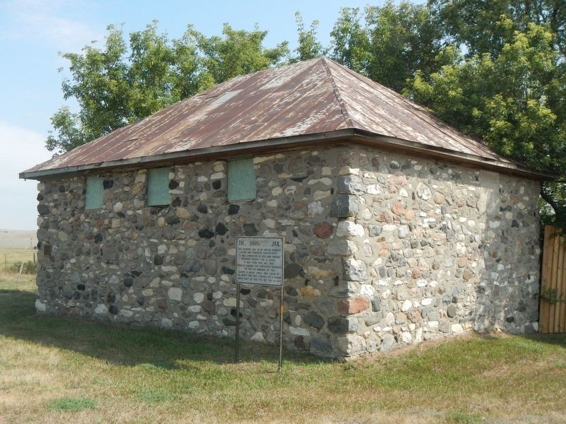 The Schafer Jail and Marker image. Click for full size.