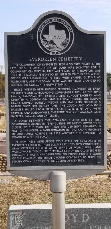 Evergreen Cemetery Marker image. Click for full size.
