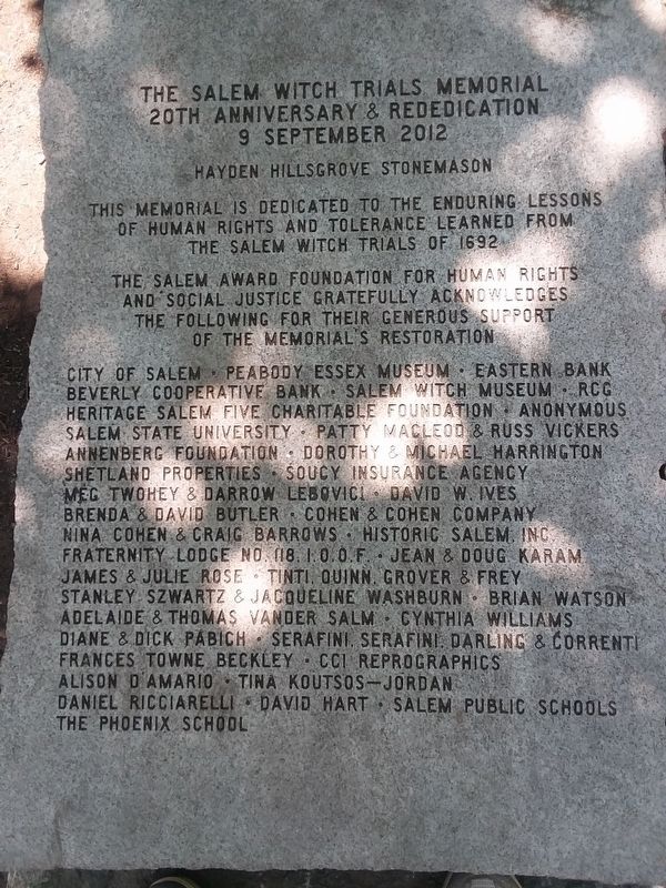The Salem Witch Trials Memorial image. Click for full size.