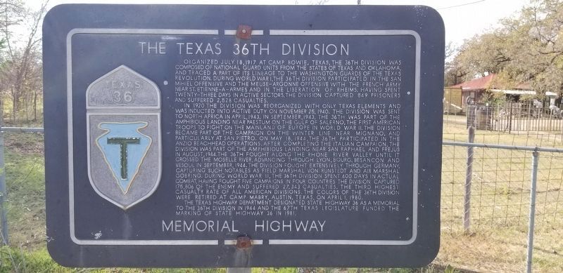 The Texas 36th Division Memorial Highway image. Click for full size.