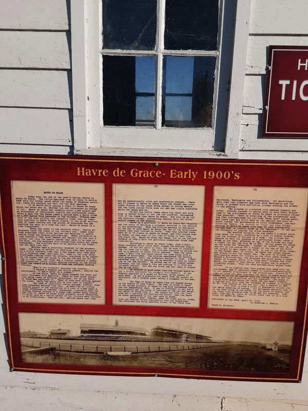 Havre de Grace- Early 1900's Marker image. Click for full size.