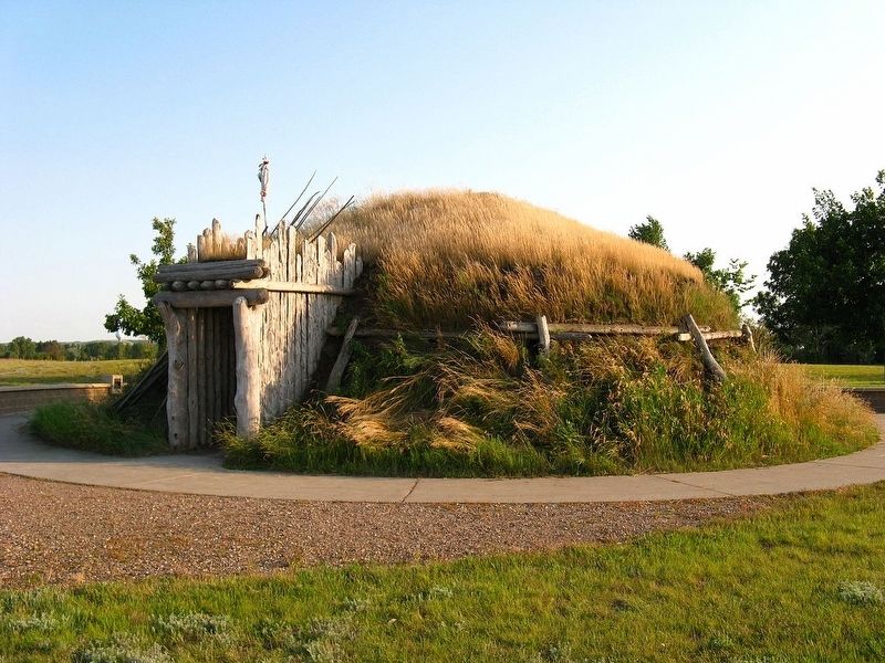 Recreation of a Hidatsa Earthlodge at Knife River Indian Villages Historic Site image. Click for full size.