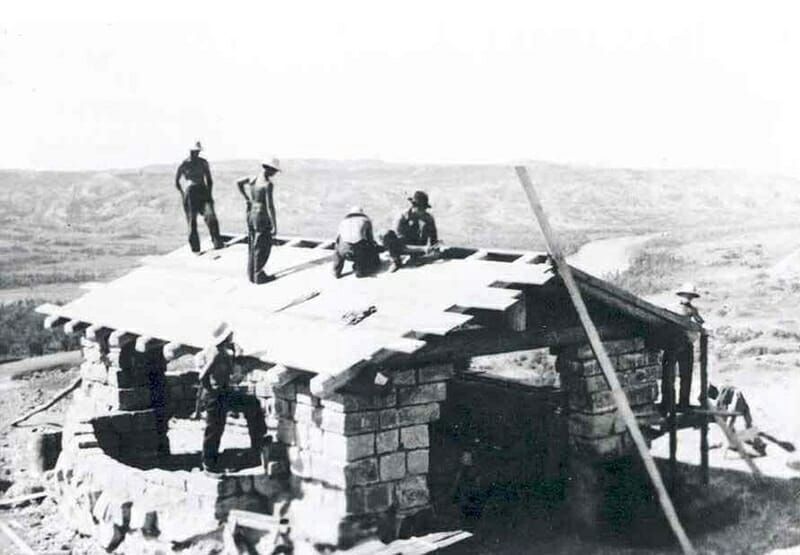 Constructing the River Bend Overlook shelter. Click for full size. Constructing the River Bend Overlook shelter image. Click for full size.