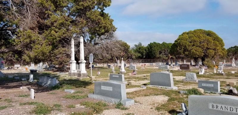 The Andrew Miller Marker is located to next his and his wife's tombstones image. Click for full size.