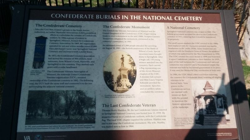 Confederate Burials In The National Cemetery Marker. Click for full size. Confederate Burials In The National Cemetery Marker image. Click for full size.
