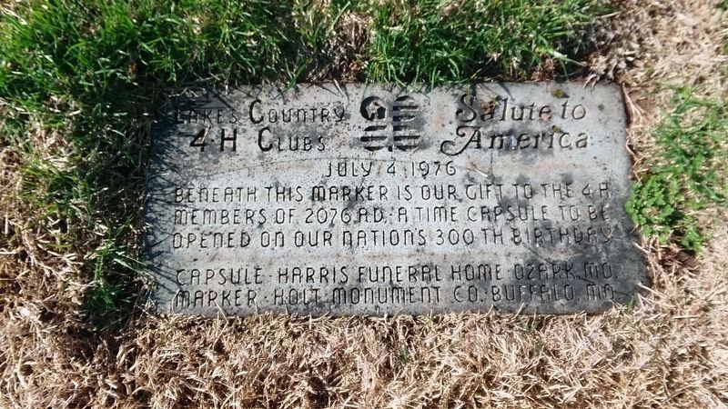 Lakes Country 4-H Clubs Time Capsule. Click for full size. Lakes Country 4-H Clubs Time Capsule image. Click for full size.