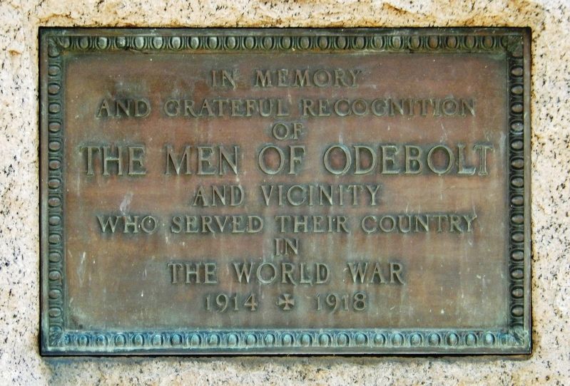 Odebolt World War I Monument. Click for full size. Odebolt World War I Monument image. Click for full size.