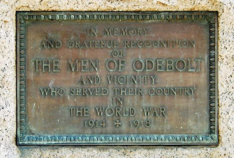 Odebolt World War I Monument image. Click for full size.