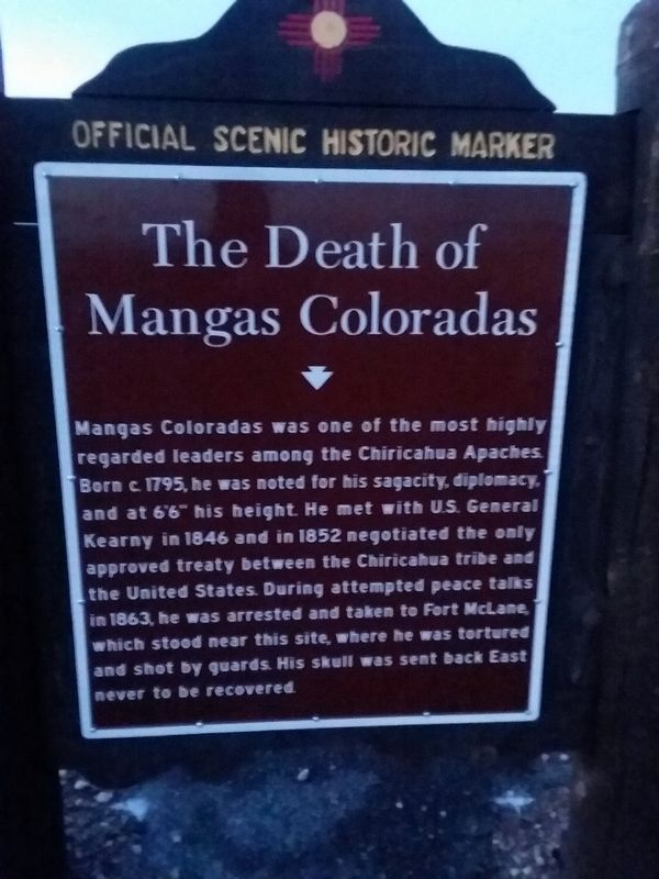 The Death of Mangas Coloradas Marker image. Click for full size.