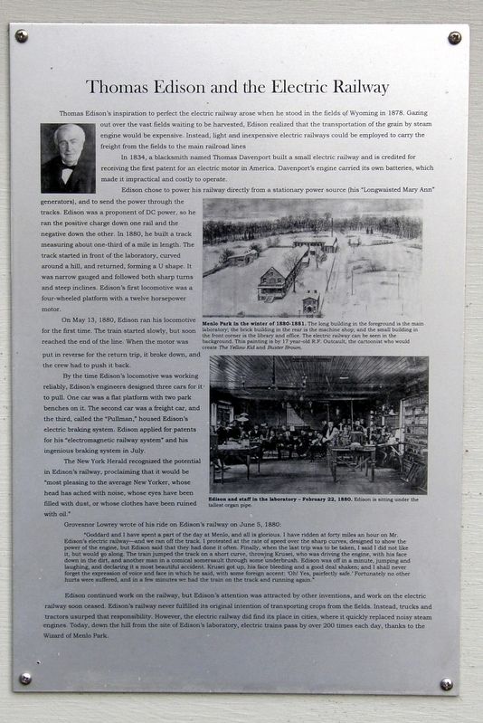 Thomas Edison and the Electric Railway image. Click for full size.