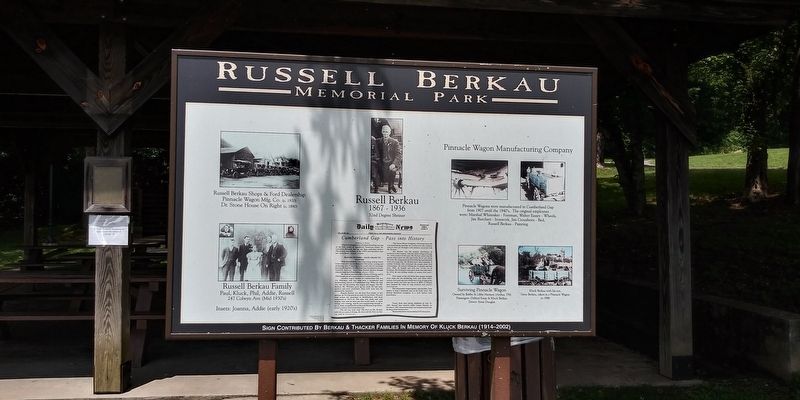 Russell Berkau Memorial Park Marker image. Click for full size.