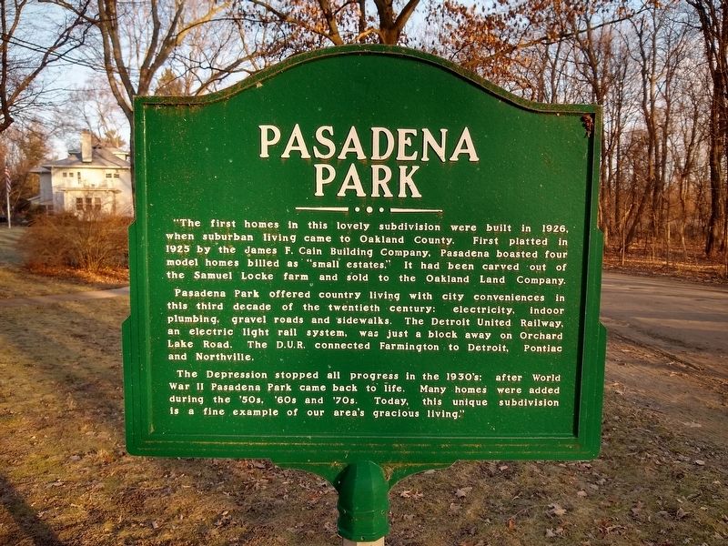 Pasadena Park Marker image. Click for full size.