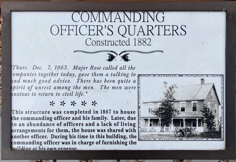 Commanding Officer's Quarters Marker (replacement) image. Click for full size.