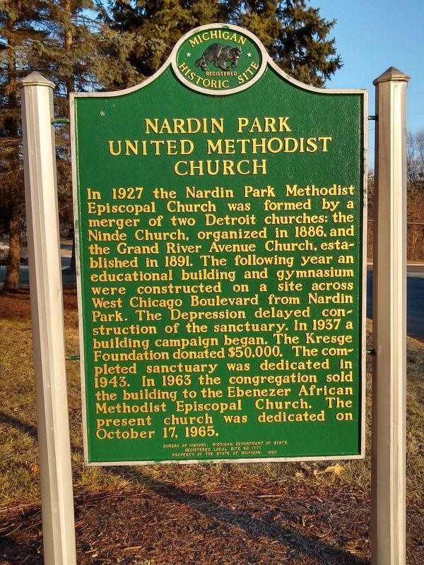 Nardin Park United Methodist Church Marker. Click for full size. Nardin Park United Methodist Church Marker image. Click for full size.