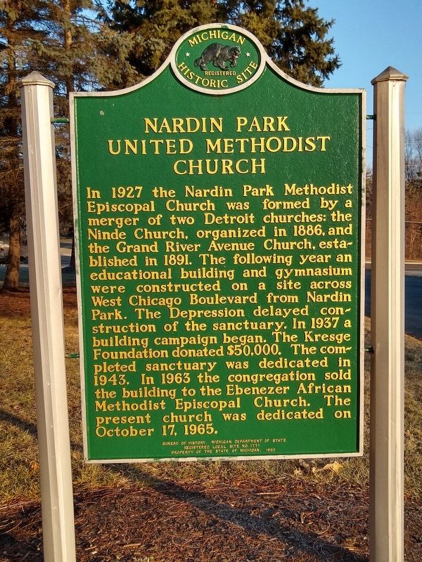 Nardin Park United Methodist Church Marker image. Click for full size.