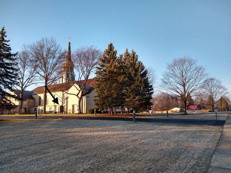 Nardin Park United Methodist Church and Marker image. Click for full size.