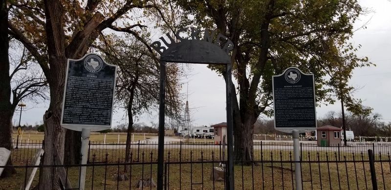The Site of Buckner Marker is the leftmost of the two markers. Click for full size. The Site of Buckner Marker is the leftmost of the two markers image. Click for full size.