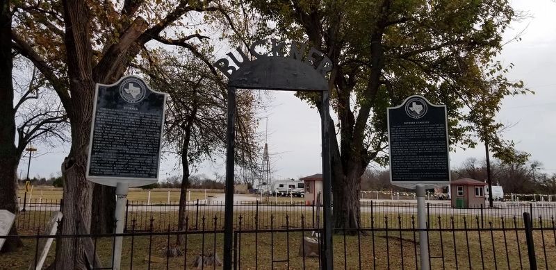 The Buckner Cemetery Marker is the rightmost of the two markers image. Click for full size.