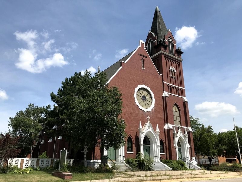 St. Joseph Catholic Church and the Historical Marker. Click for full size. St. Joseph Catholic Church and the Historical Marker image. Click for full size.
