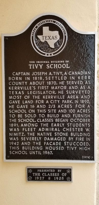 The Original Building of Tivy School Marker image. Click for full size.