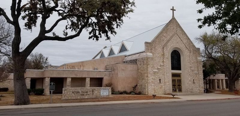 Notre Dame Catholic Church Marker. Click for full size. Notre Dame Catholic Church Marker image. Click for full size.