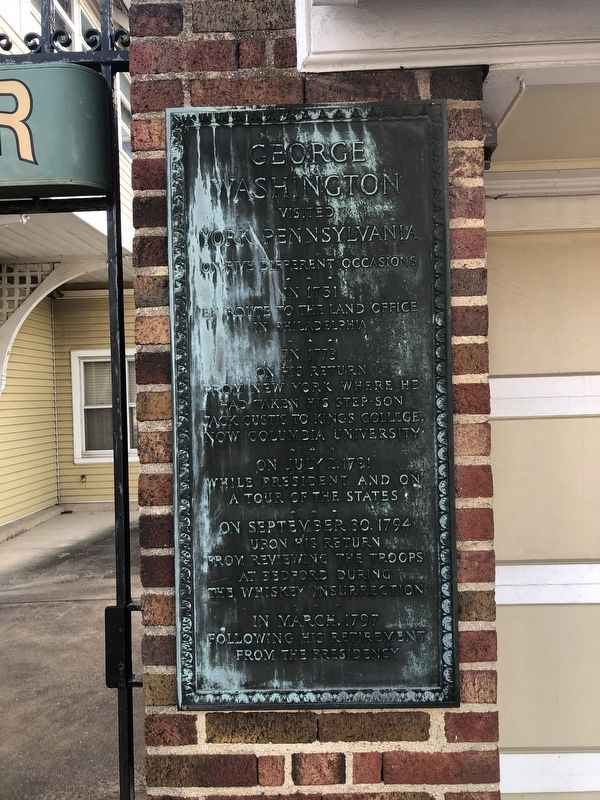 George Washington Visited York, Pennsylvania on Five Different Occasions Marker image. Click for full size.