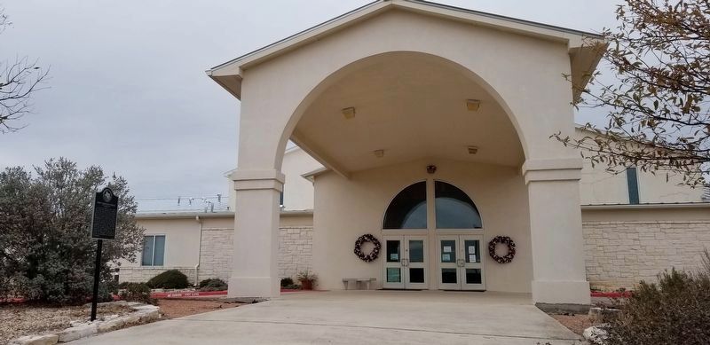 First Christian Church and Marker at entrance image. Click for full size.