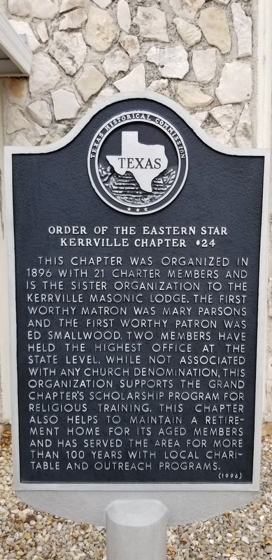 Order of the Eastern Star Kerrville Chapter #24 Marker image. Click for full size.