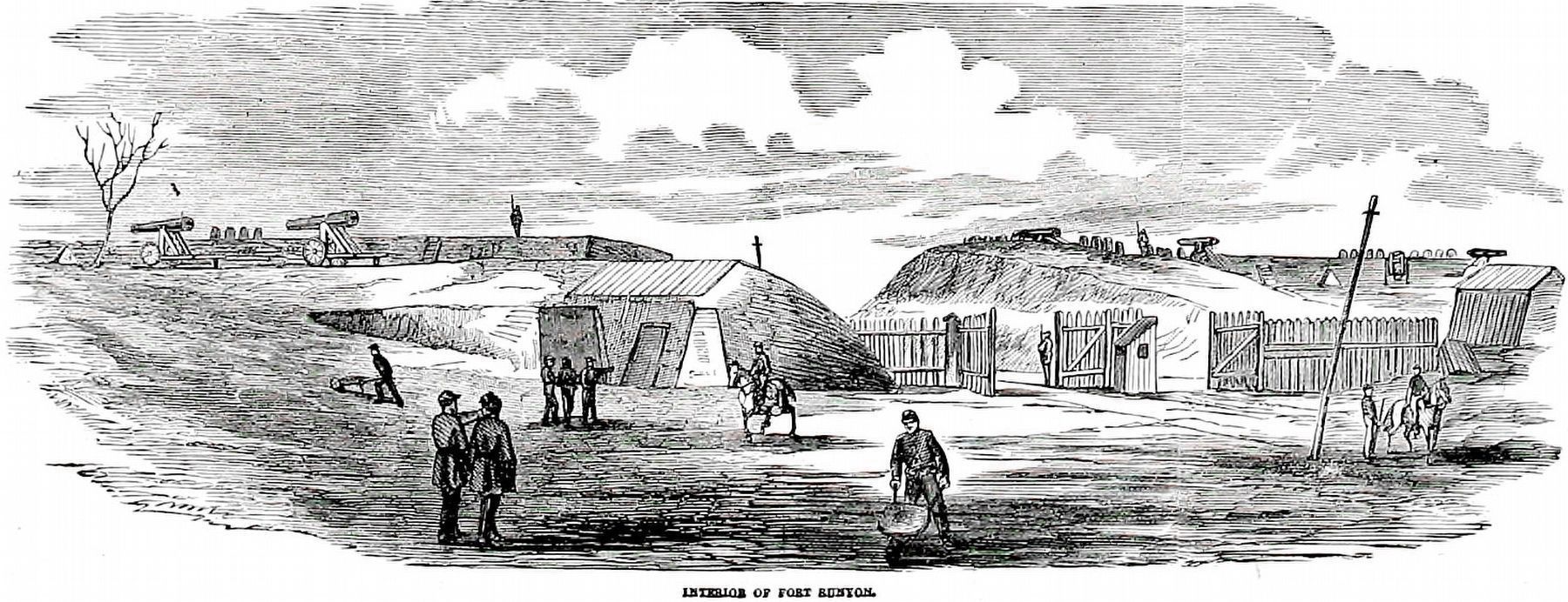 Interior of Fort Runyon, April 1861. image. Click for full size.