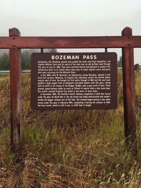 Bozeman Pass Marker image. Click for full size.