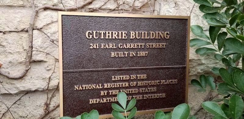 Guthrie Building NRHP marker - Built in 1887 image. Click for full size.