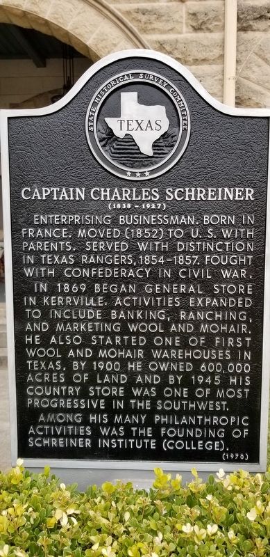 Captain Charles Schreiner Marker. Click for full size. Captain Charles Schreiner Marker image. Click for full size.