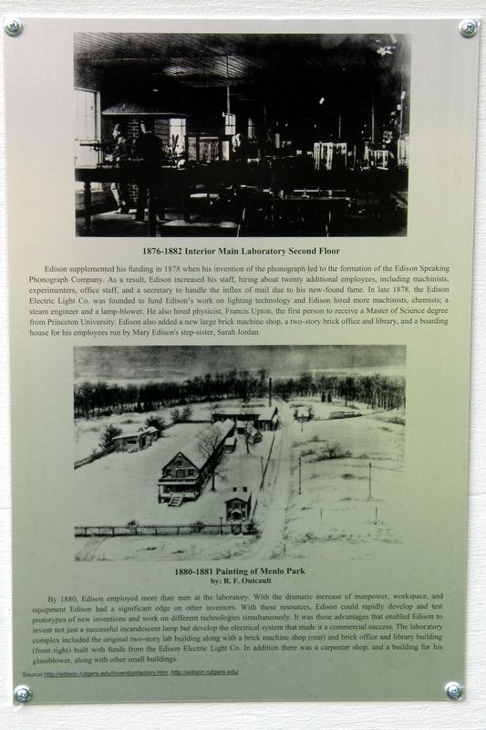 Thomas Alva Edisons Menlo Park Invention Factory image. Click for full size.