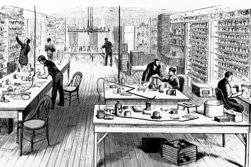 Edison's Lab At Menlo Park, NJ, 1880 image. Click for full size.
