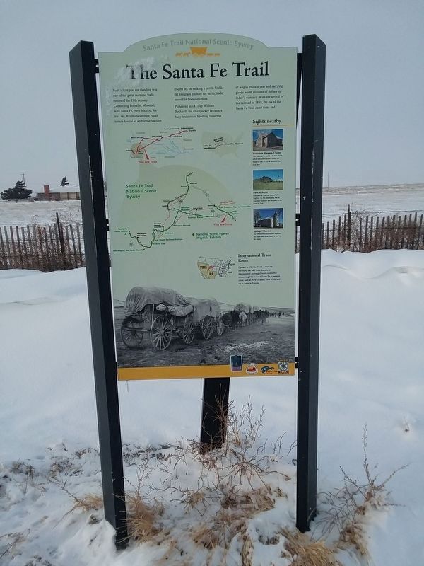 The Santa Fe Trail Marker. Click for full size. The Santa Fe Trail Marker image. Click for full size.
