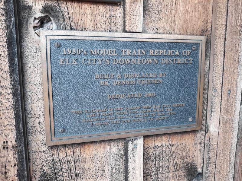 1950's Model Train Replica Of Elk City's Downtown District Marker image. Click for full size.