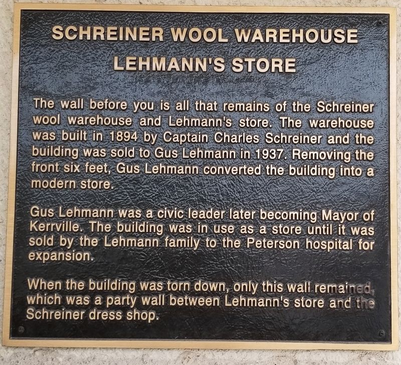 Schreiner Wool Warehouse Marker image. Click for full size.