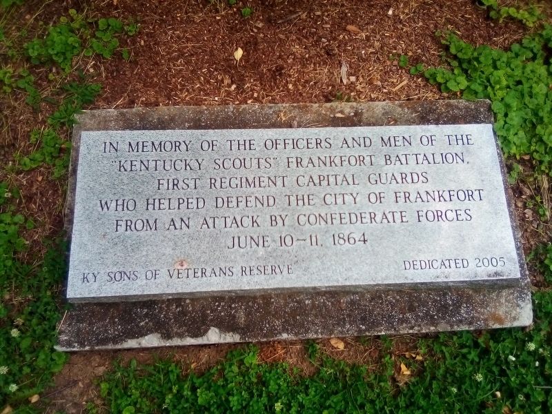 Kentucky Scouts Frankfort Battalion Marker image. Click for full size.