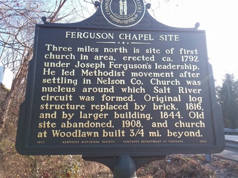 Ferguson Chapel Site Marker. Click for full size. Ferguson Chapel Site Marker image. Click for full size.