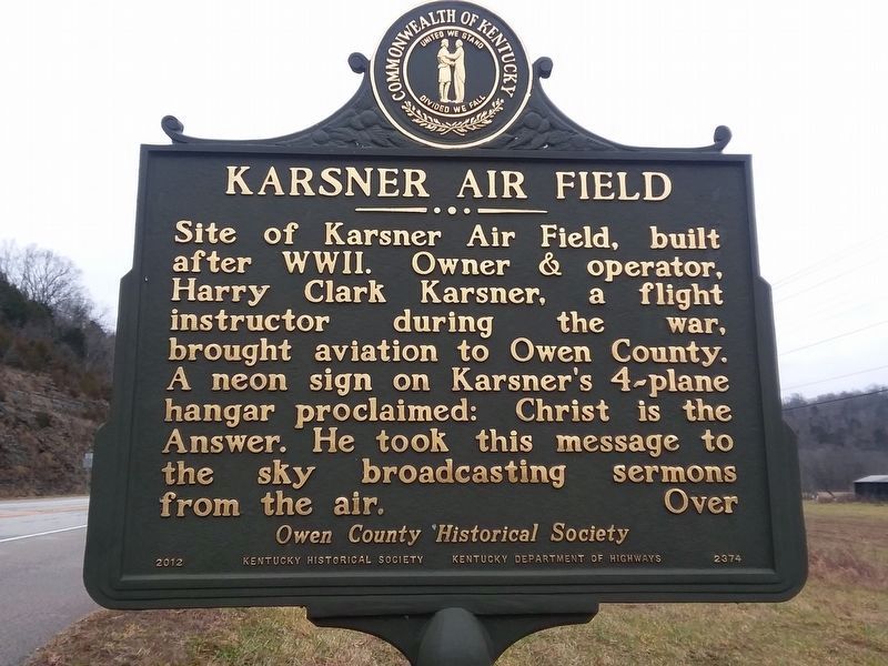 Karsner Air Field side of the marker image. Click for full size.