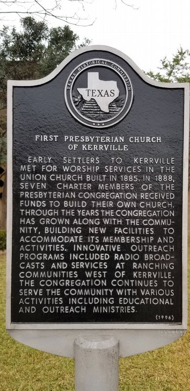 First Presbyterian Church of Kerrville Marker. Click for full size. First Presbyterian Church of Kerrville Marker image. Click for full size.