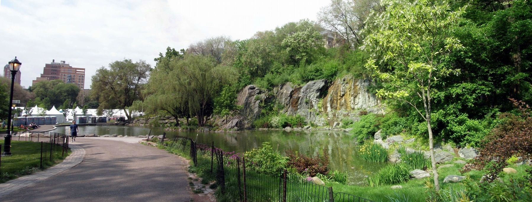 Morningside Park pond and waterfall image. Click for full size.