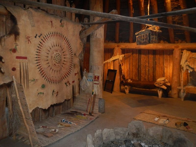 Earthlodge interior image. Click for full size.